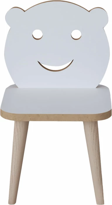 Otroška stol Jerry, bela‑naravna, 30x30x52 cm