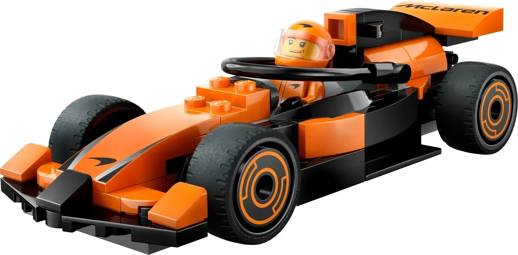 Set LEGO City 60442, dirkač F1 z avtom McLaren, oranžen