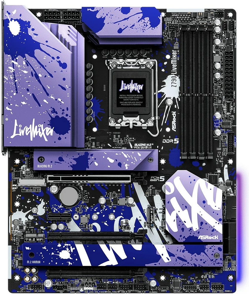 Plošča ASRock Z790 LiveMixer, Intel LGA 1700, DDR5, 128 GB, vijolična