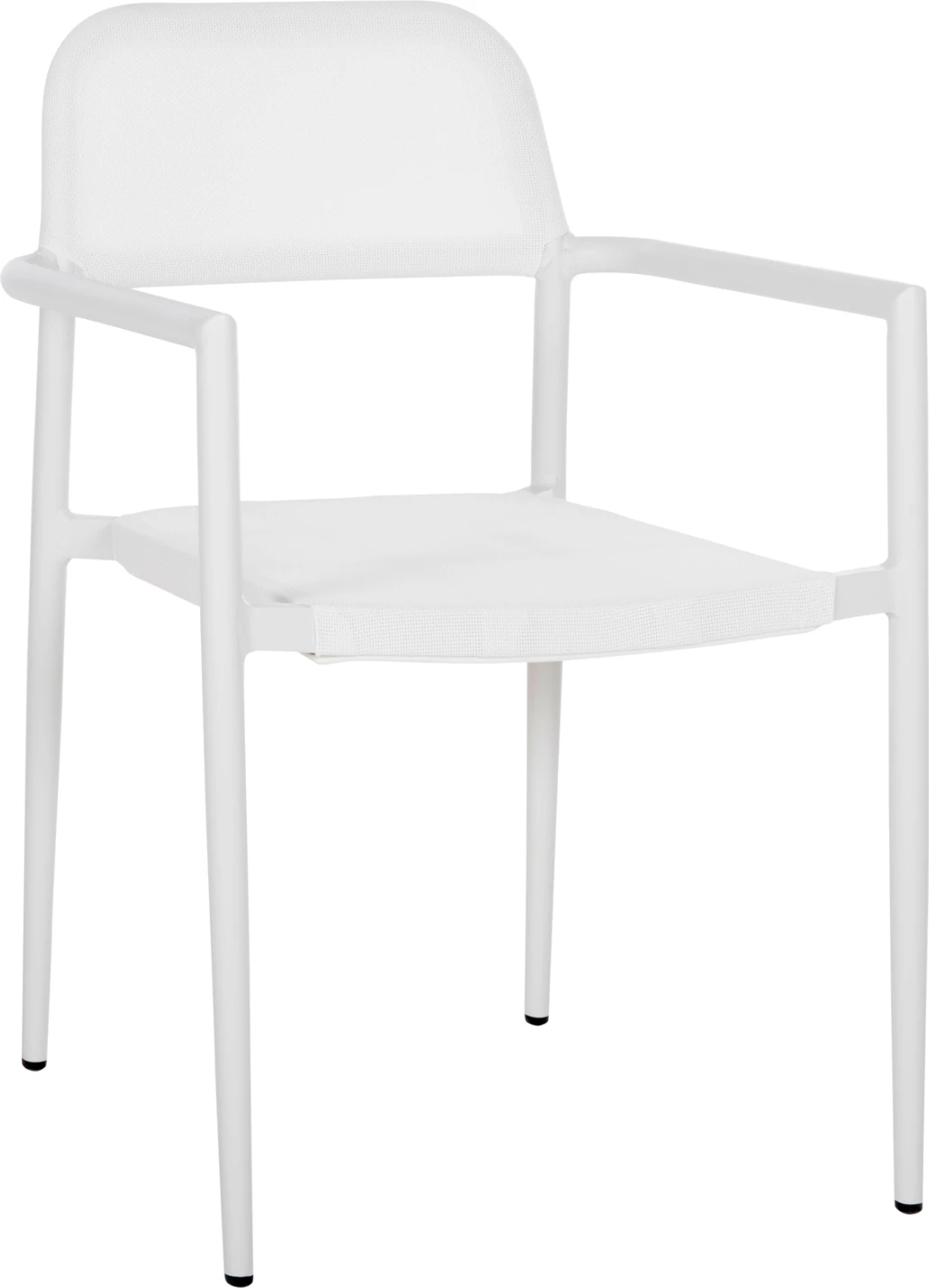 Aluminijast stol RONNY FH5998.02, belo ogrodje in bel textilene, 53x51x80 cm