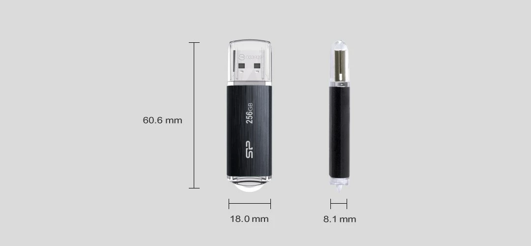 USB ključek Silicon Power Blaze B02, USB-A, 256GB, črn
