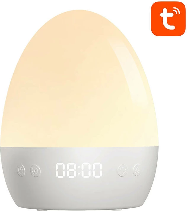 Smart nočna lučka RGBW 16 milijonov barv Gosund LB2S, Wi‑Fi, z uro, bela