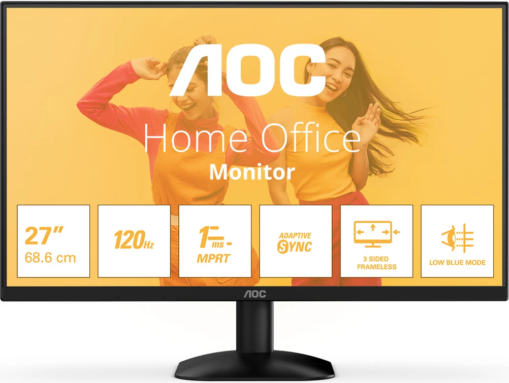 27-palčni monitor, 120 Hz, 1 ms MPRT, Adaptive Sync, črn, AOC 27B35HM