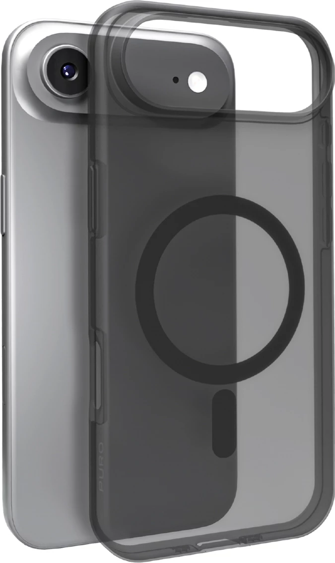 Ovitek za telefon Puro Daylight za iPhone 17 Air, MagSafe, silikon, polprosojen, črn