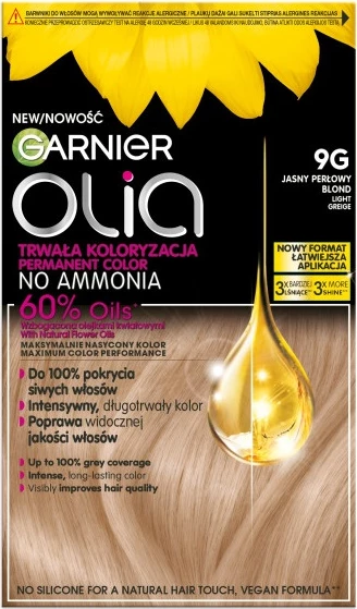 Barva za lase Garnier Olia 9G Light Pearl Blonde, 1 kos