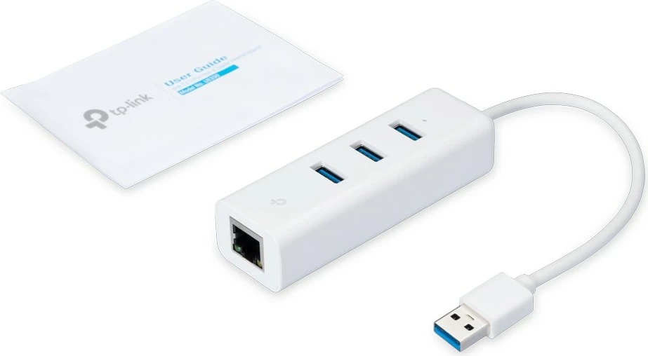 Gigabit Ethernet in 3x USB 3.0 adapter TP-Link UE330, USB 3.0 na Ethernet, bel