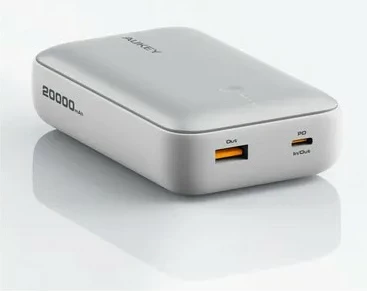 Power bank 20000 mAh, 22,5 W, 2x USB, bel — AUKEY PB-Y57 Spark Mini