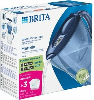 Filtrirni vrč 2,4 L Brita Marella z 3 vložki, moder