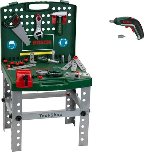 Set delavnic za otroke Bosch Toolbox z električnim izvijačem, zeleno