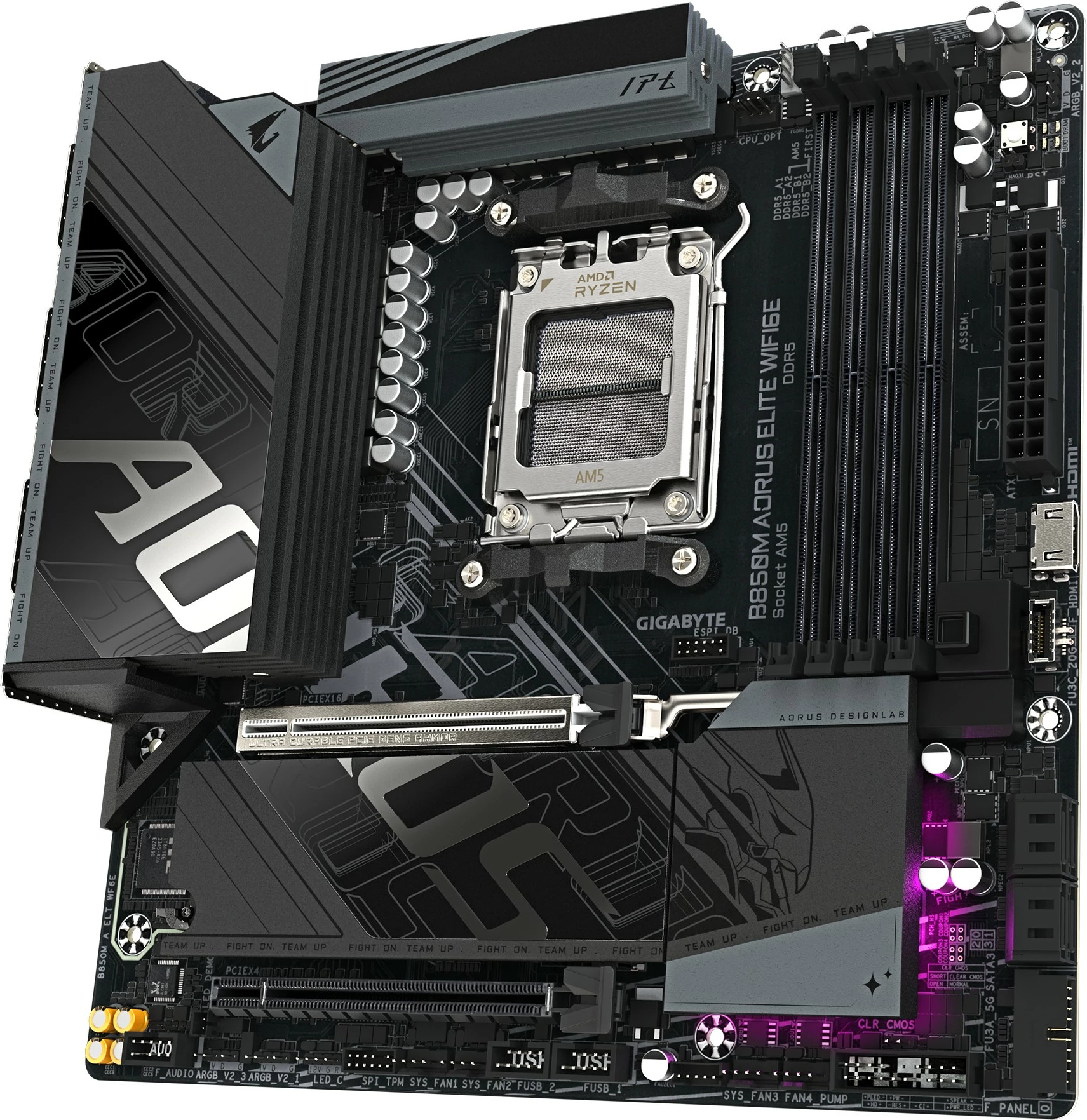 Plošča za matično ploščo Gigabyte GA-B850M A ELT WF6E, Socket AM5, WiFi, PCIe 5.0, črna
