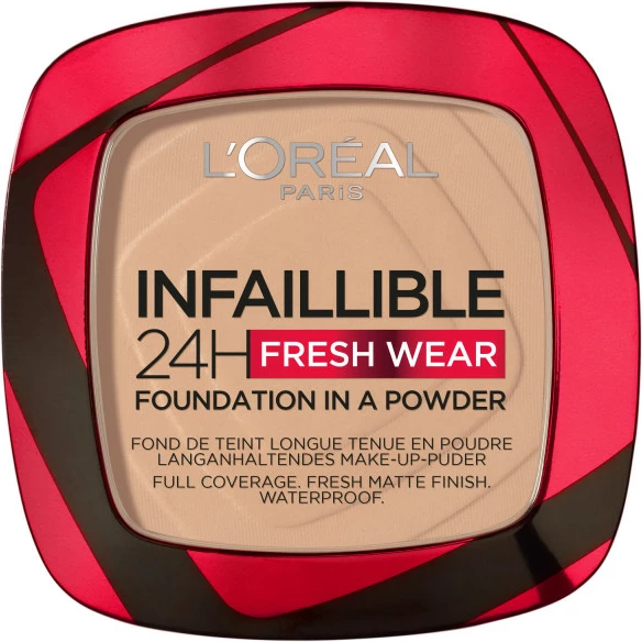 Kompakten puder v prahu L'Oreal Paris Infaillible 24H Fresh Wear 130 True Beige za ženske, 9 g