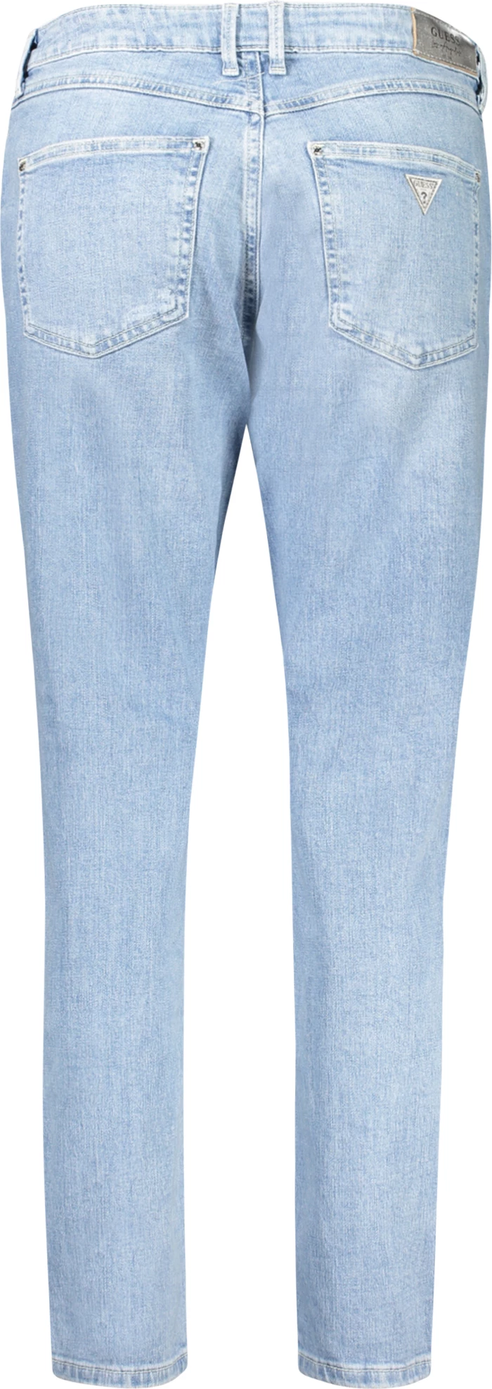 Zategnjene visokopasne jeans hlače GUESS JEANS za ženske, svetlo modre