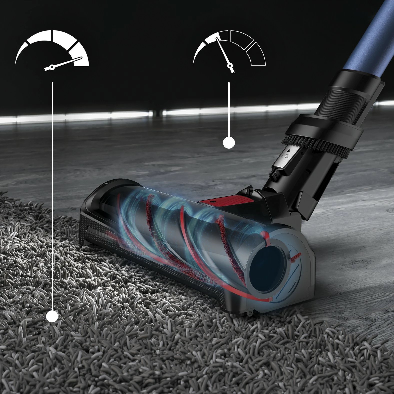 Brezžični sesalnik Rowenta X-Force Flex 12.60 Aqua RH98C0WO, modro/črn