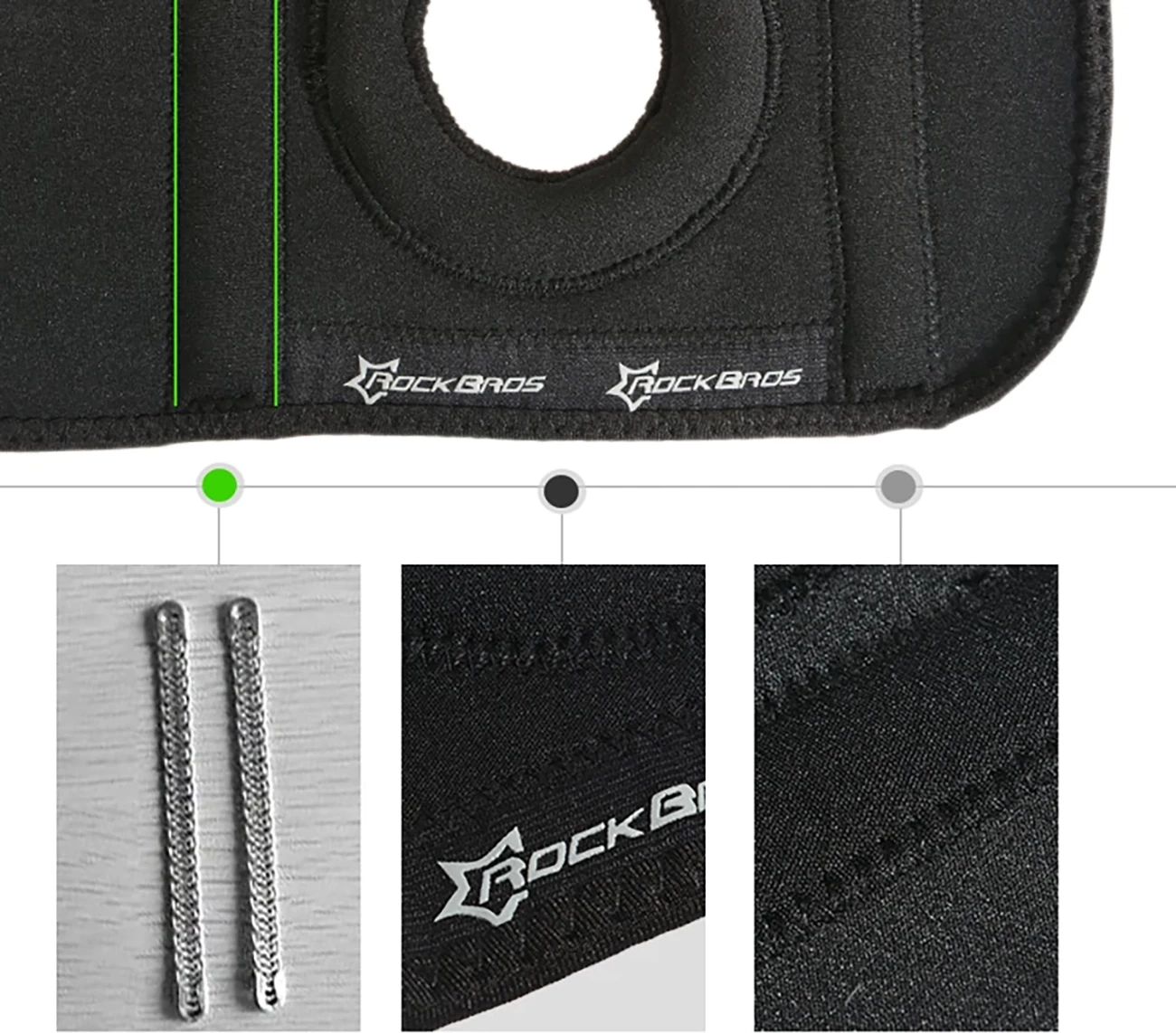 Športni ščitnik za koleno Rockbros LF1106L, L, črn