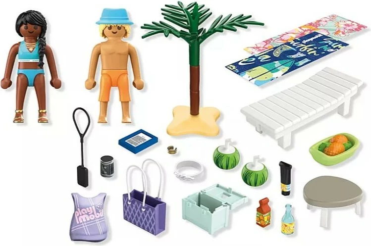 Igralni set z figurami in plažnimi dodatki Playmobil My Life 71908, plastika