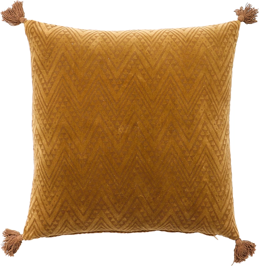 Dekorativna blazina Sundial B, bombažna žamet, karamela, 50x50 cm