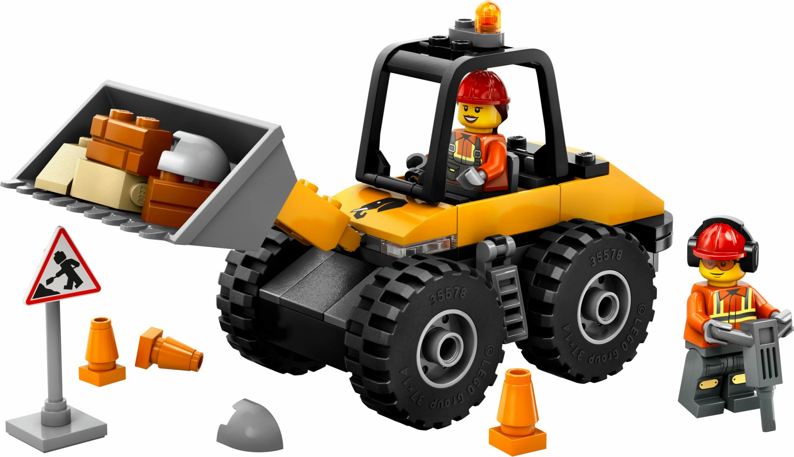 Gradbeni set z gradbenim nakladalcem LEGO City 60450, 81 kosov, večbarven