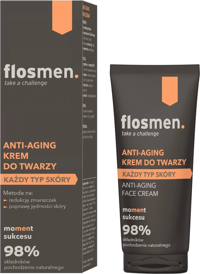 Krema proti staranju za obraz za moške Floslek Flosmen, 50 ml