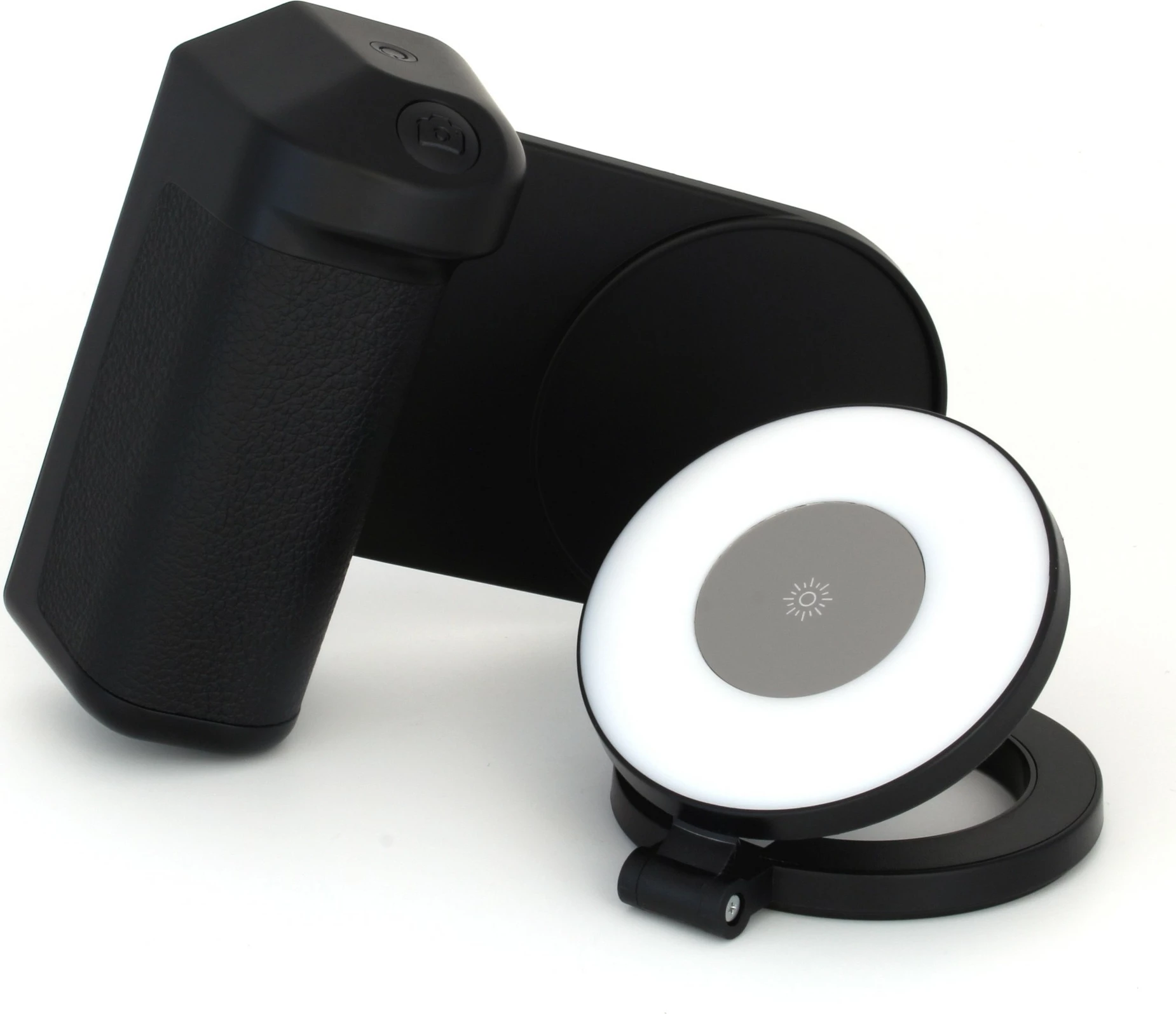 Držalo za selfie z LED lučjo Realpower MagFree, 4800mAh, črno/bele