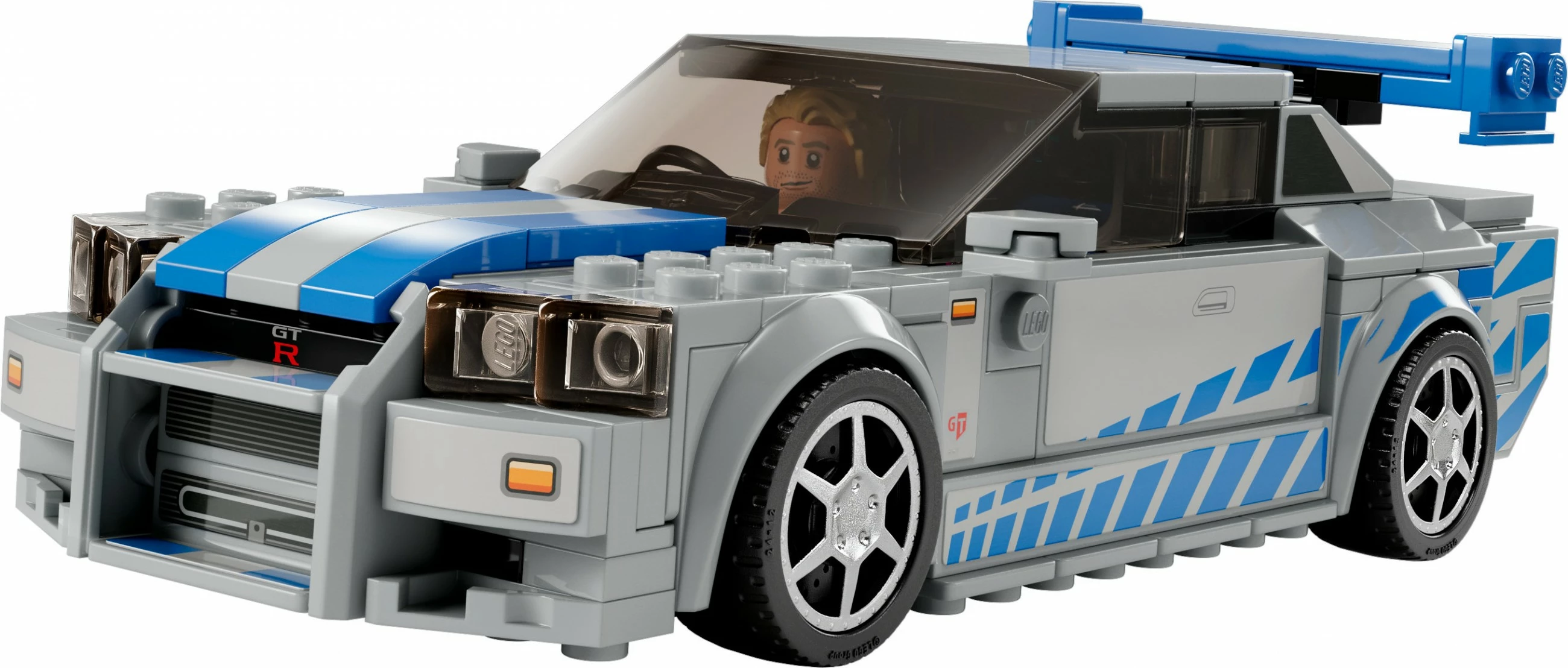 Komplet za sestavljanje Nissan Skyline GT-R (R34), LEGO Speed Champions 76917, 2 Fast 2 Furious, sivo/modro
