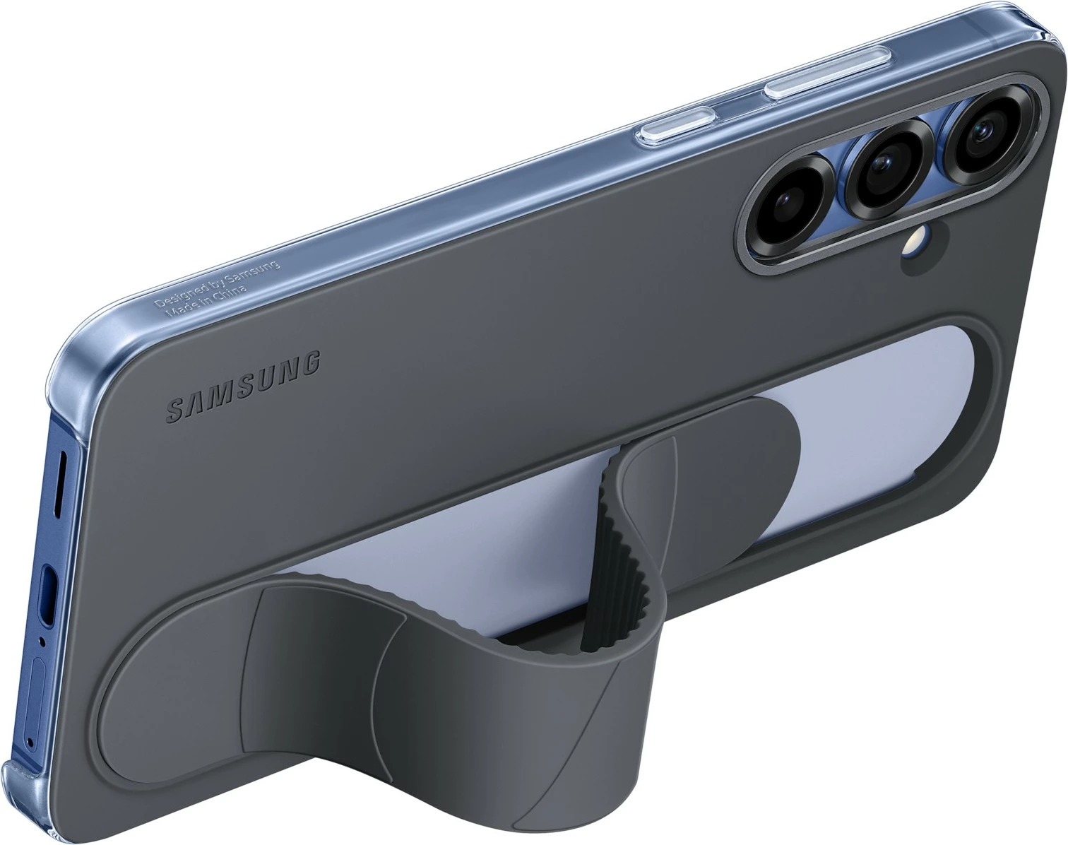 Stojalo/ovitek z ročajem za Samsung Galaxy S25+, črn