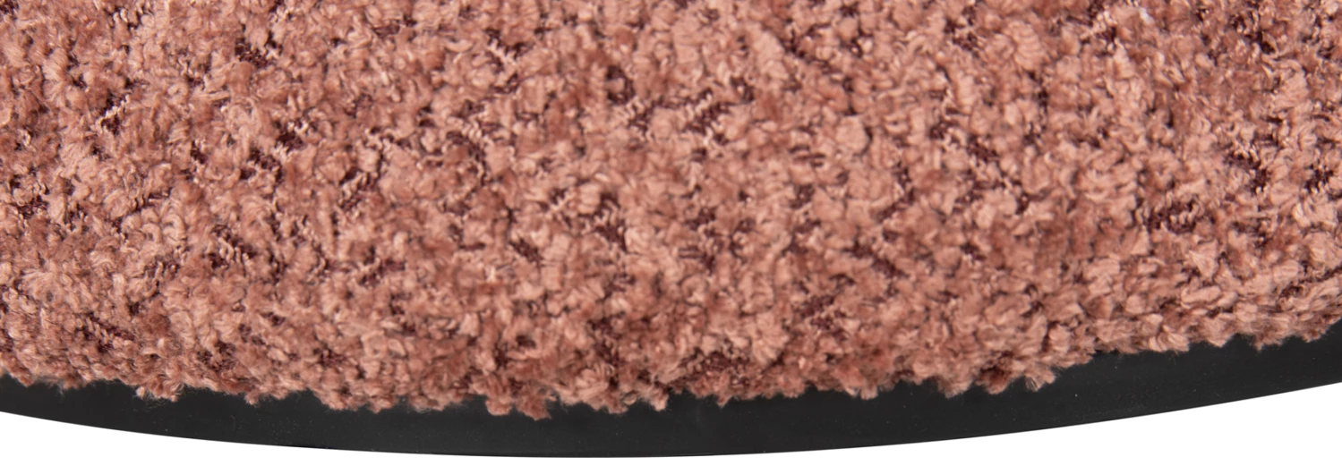Okrogli stol LINNER FH9604.02 iz boucle tkanine roza-črna podrobnost D38x44 cm
