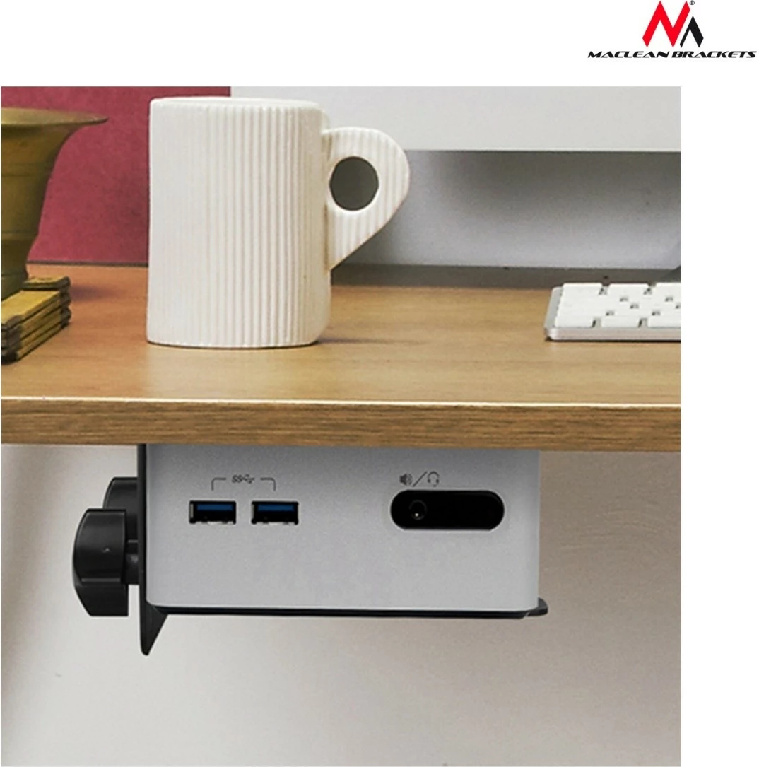 Nosilec za mini računalnik Maclean MC-720, črn