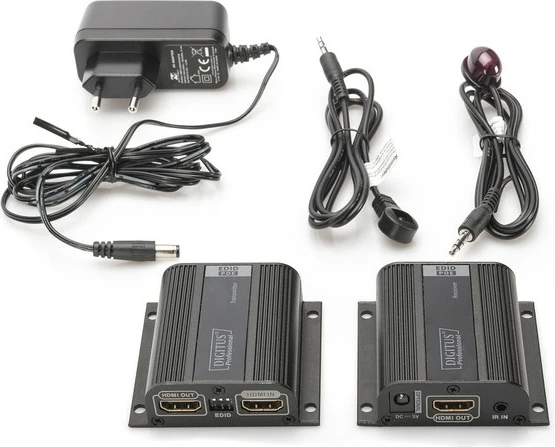 Podaljševalnik HDMI, komplet Digitus DS-55100-1, 50 m, 1080p, IR, črn