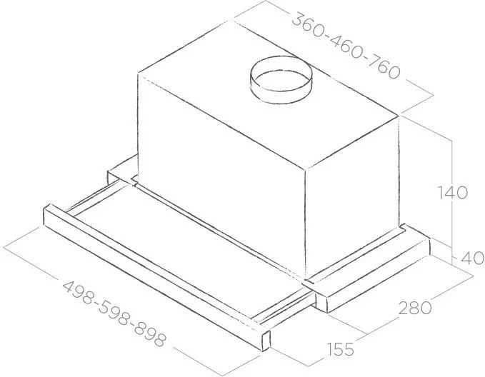 Teleskopski aspirator Elica Elite 14 LUX GRIX/A/50, inox, 50 cm