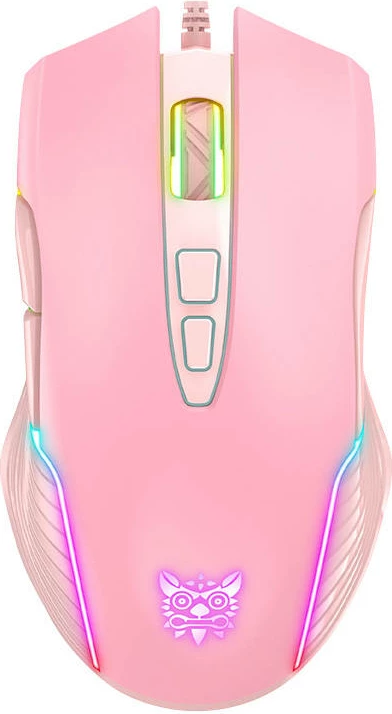 Gaming miška ONIKUMA CW905, z žico, RGB, rožnata