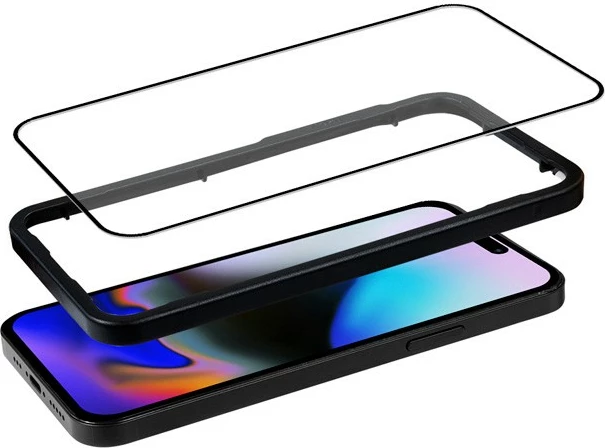 Zaščitno steklo 3D Armour Glass CRONG, za iPhone 16 Pro, 9H, antibakterijsko, z montažnim okvirjem