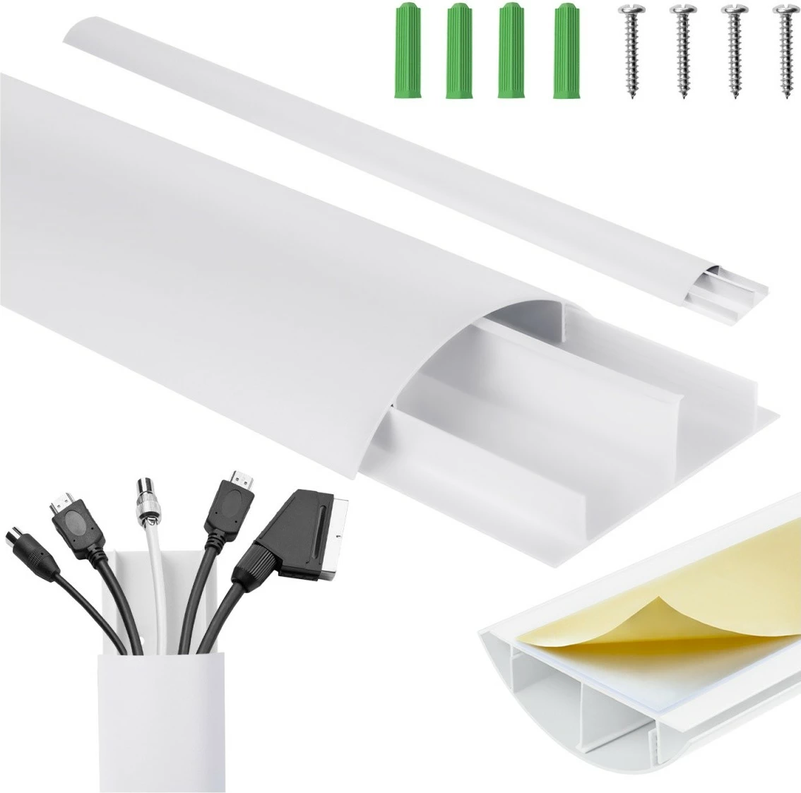 Aluminijasta kanaleta za kable Maclean MC-814 W, 75 cm, bela