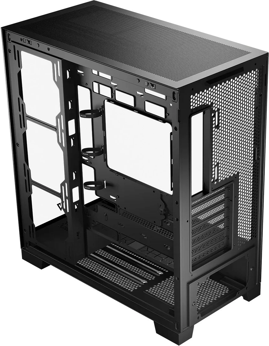 Računalniško ohišje MODECOM Volcano Space MIDI, ATX/ITX/micro ATX, ARGB, kaljeno steklo, črno