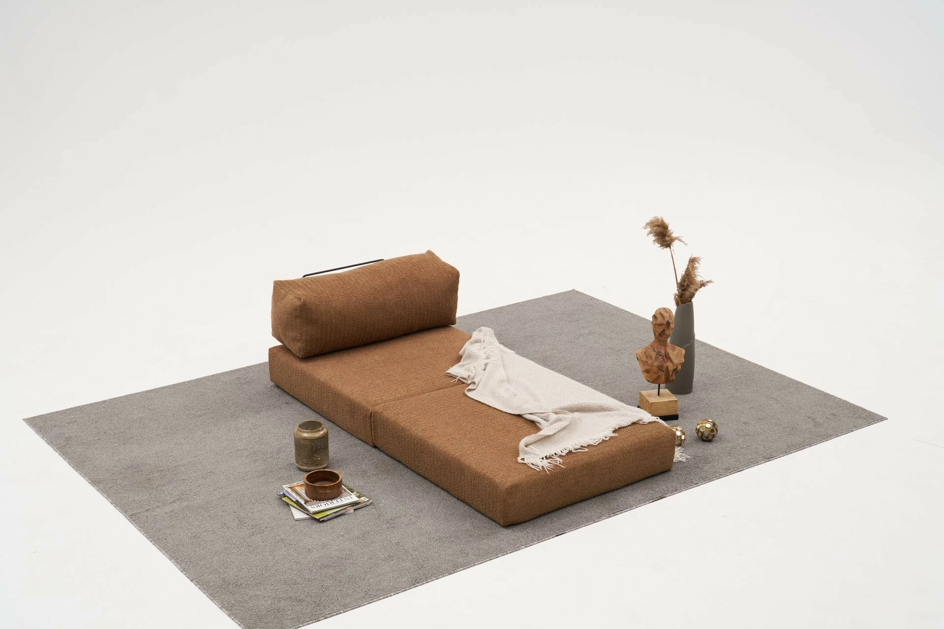Enosedalna fotelja, rjava, Comfort, Atelier del Sofa, se spremeni v posteljo