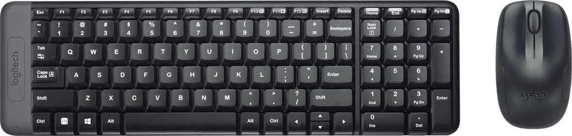 Kompakten komplet tipkovnice in miške, Logitech MK220 / 920-003168, US-International postavitev, črn