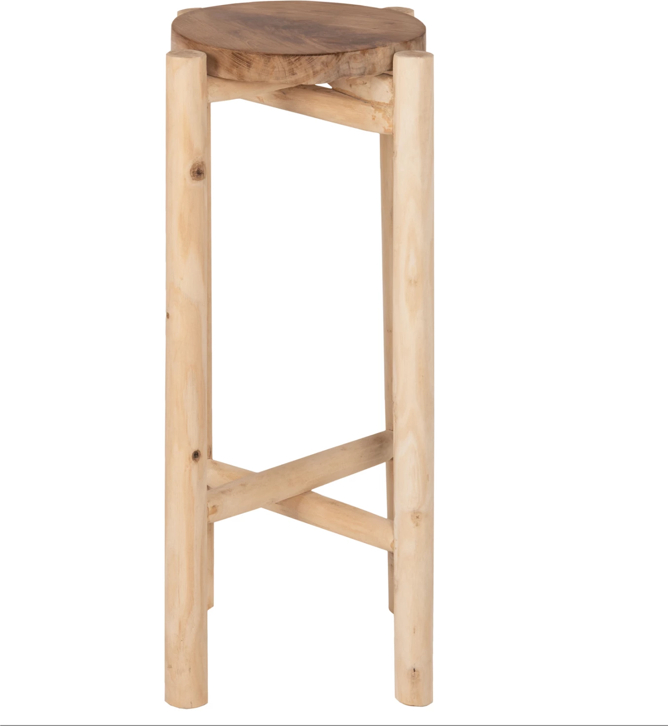 Cvetlični podstavek FH7935 iz tikovine v naravni barvi Φ30x75,5Hcm