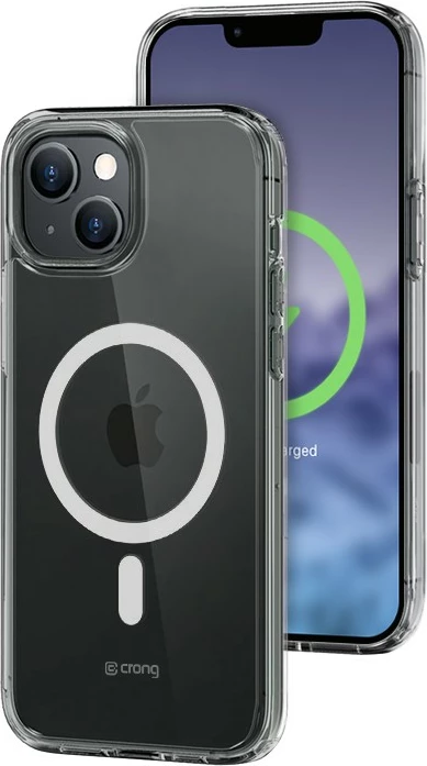 Prozoren ovitek z MagSafe magnetnim obročem s 39 magneti, polikarbonat + TPU, CRONG Clear MAG Cover za iPhone 15