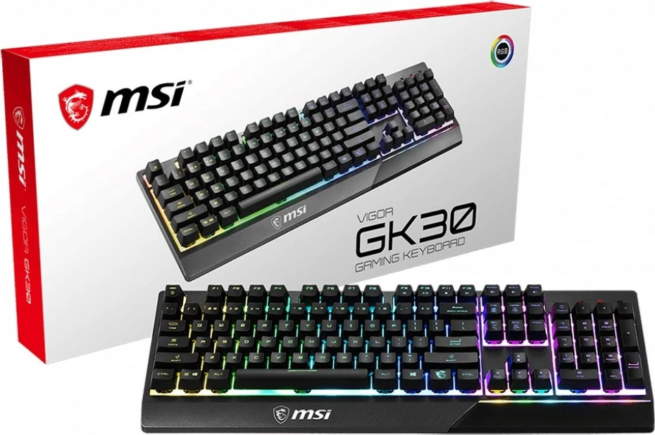 Tipkovnica MSI Vigor GK30, z žico, RGB, črna