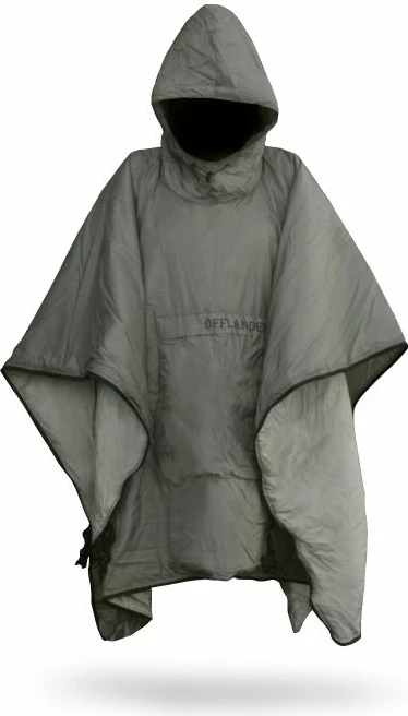 Nepremočljiv pončo za kampiranje, Offlander, unisex, siv