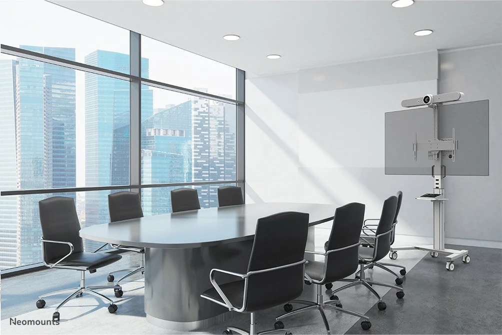 Prenosni voziček za TV, Neomounts Newstar FL50S-825WH1, za zaslone 37–75 inčev, nastavljiva višina, bela