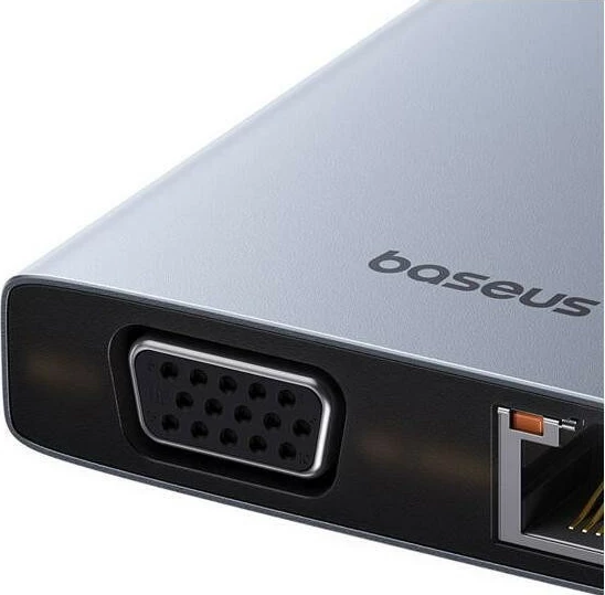 Dokirni stroj Baseus PortalJoy Series, 13 v 1, 2x HDMI, VGA, DP, 2x USB3.1, USB2.0, USB-C, mini jack, RJ45, SD/TF 100W, siv