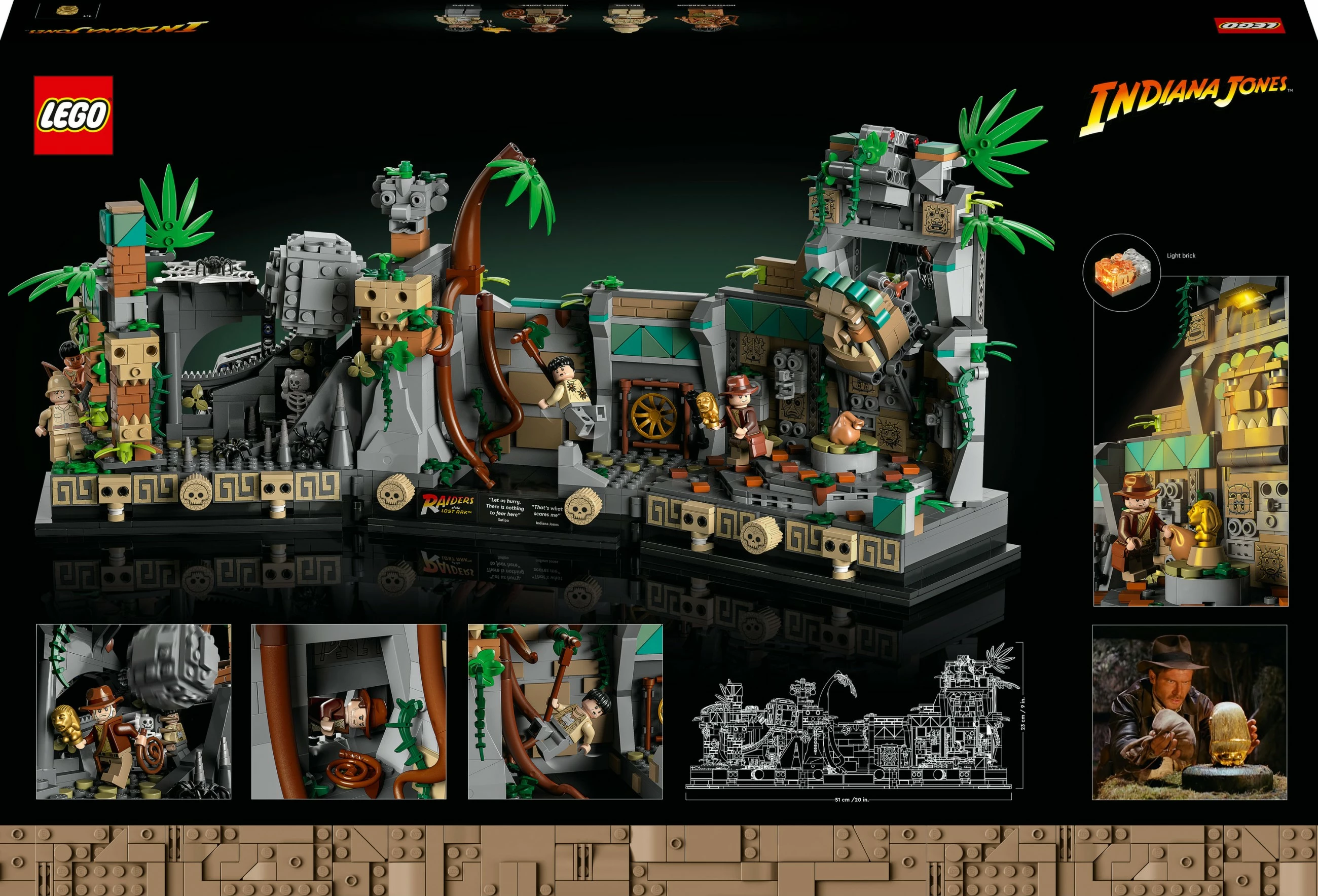 Set gradnje Indiana Jones Temple of the Golden Idol LEGO 77015, 1545 kosov, večbarven