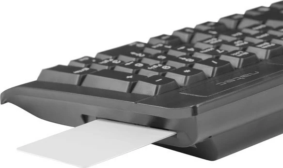 Tipkovnica z vgrajenim bralnikom Smart ID Card Natec Moray, z USB kablom, črna