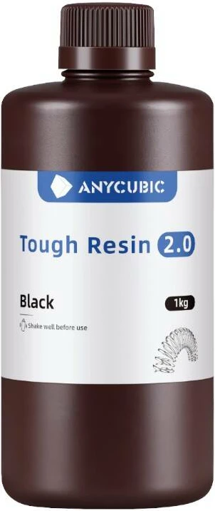 Smola za 3D tiskalnik AnyCubic Tough Resin 2.0 SRX2BK-101A, 1 kg, 365–405 nm, črna