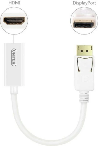 Adapter DisplayPort v HDMI Unitek Y-6332, 4K, bel