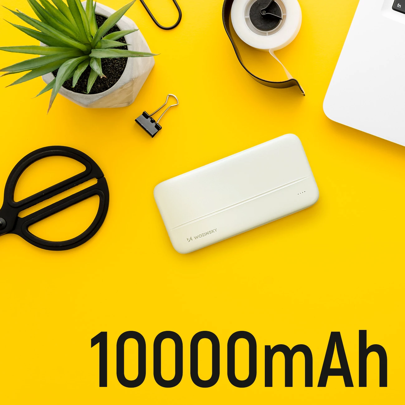 Powerbank 10000 mAh, 2x USB, bel, Wozinsky WPBWE1