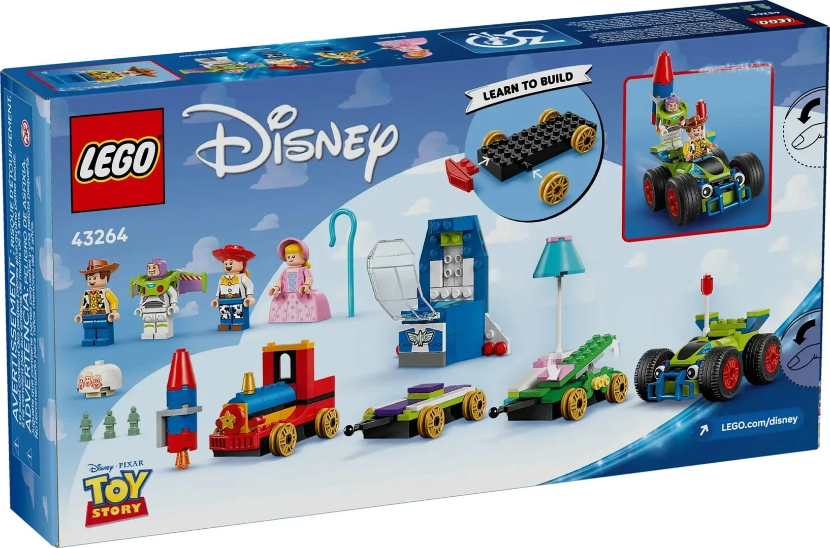 Set zabaven vlak in RC avto LEGO Disney Toy Story Celebration Train and RC Car, 43264, 206 kosov