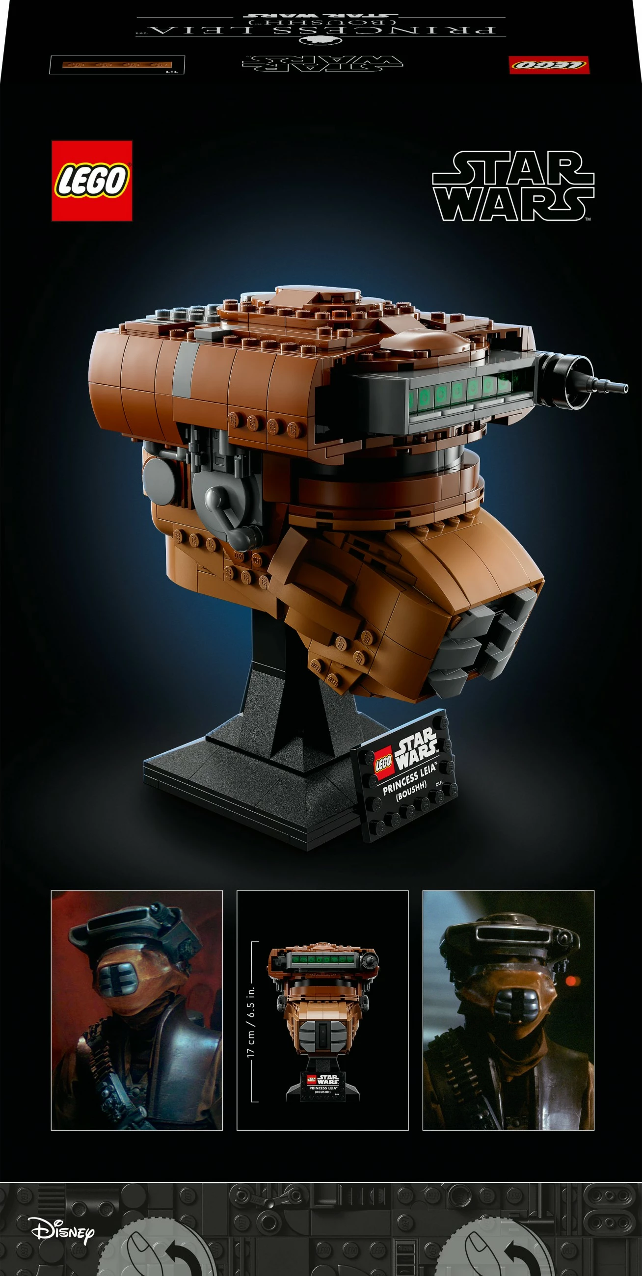 Ikonična čelada Princeske Leie (Boushh), LEGO Star Wars 75351, 670 delov, večbarvno