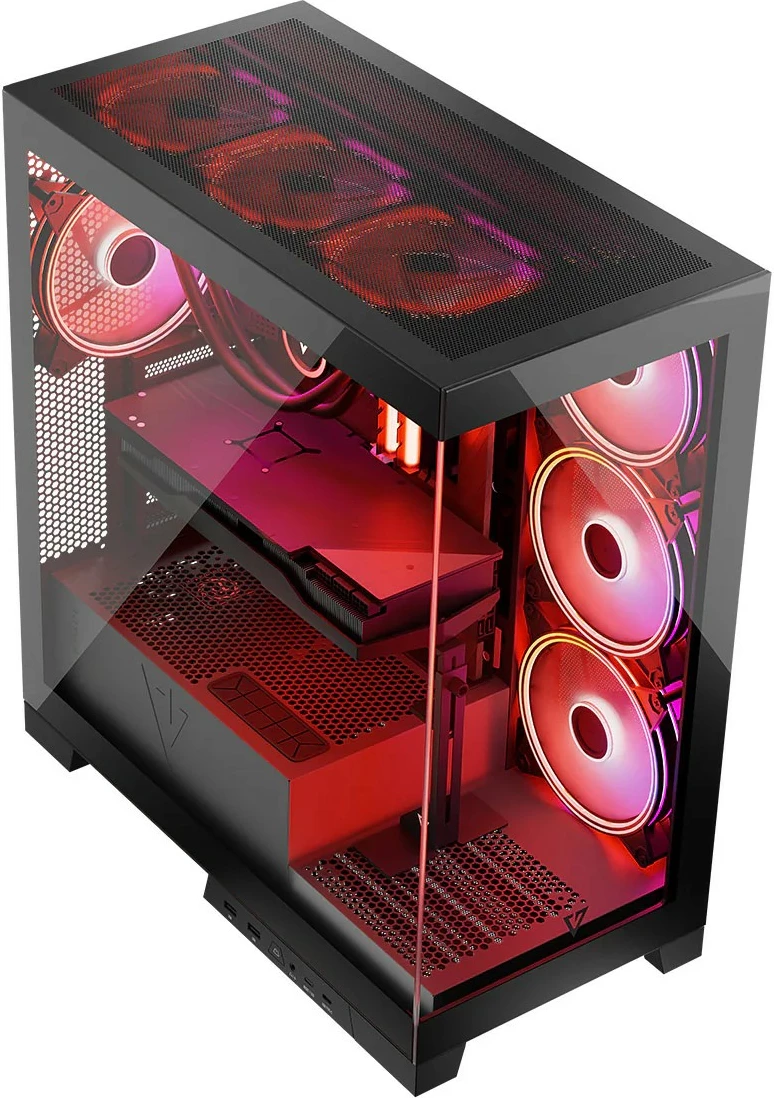 Računalniško ohišje MODECOM Volcano Space ARGB, Midi Tower, kaljeno steklo, črno