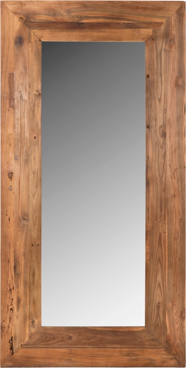 Stensko ogledalo YORKSHIRE FH4268 z okvirjem iz recikliranega tikovega lesa 80x130 cm